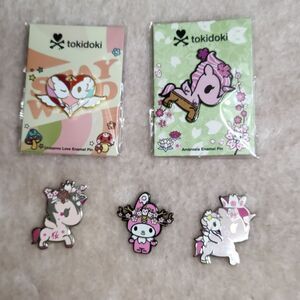 TokiDoki Unicorno/Hello Kitty Enamel Pin Bundle